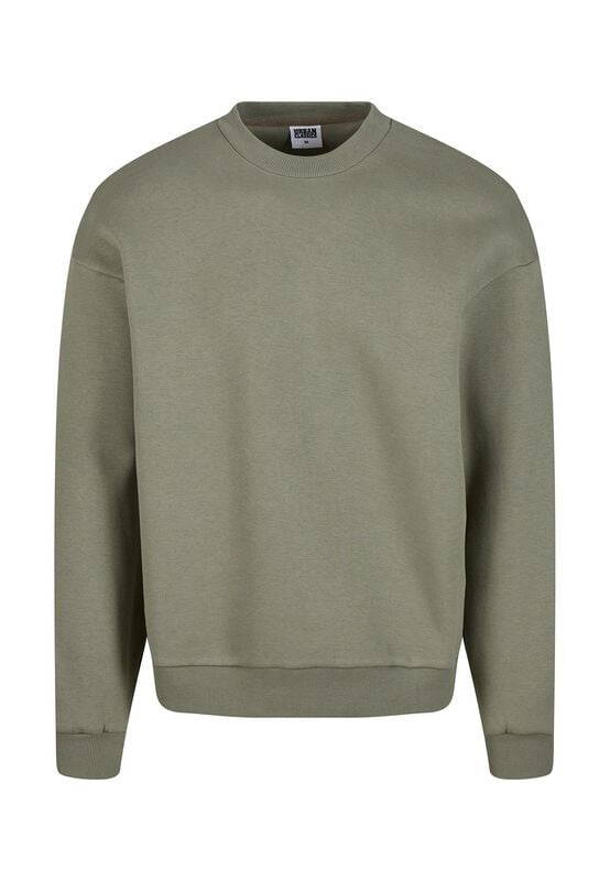 Urban Classics Sweatshirt - Fluffy Crewneck - S bis XXL - für Männer - Größe L - oliv