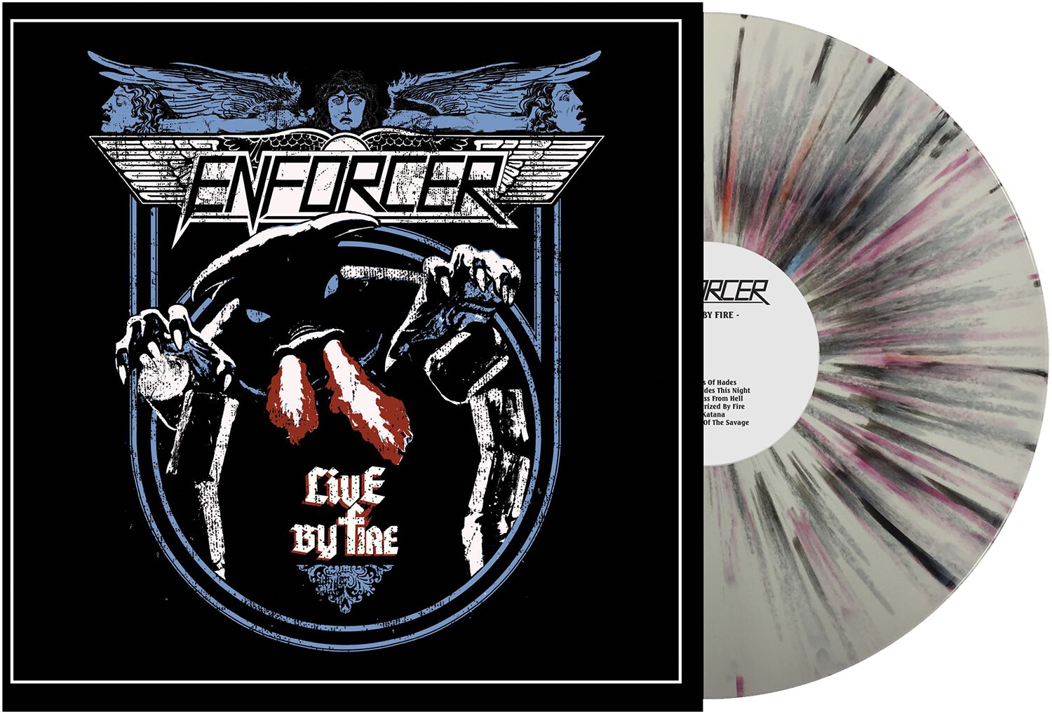 Image of Enforcer Live by fire LP splattered