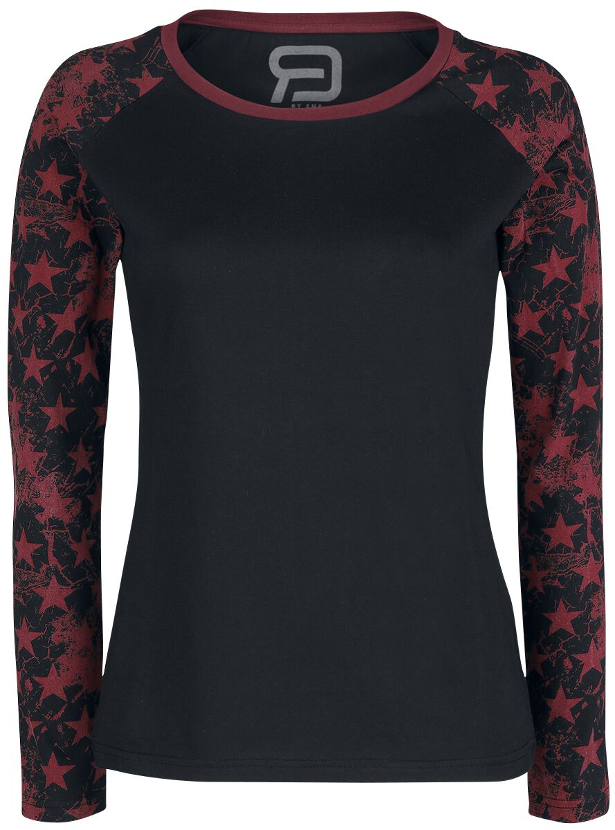 Langarmshirt für Damen  schwarz Long Raglan Road von RED by EMP
