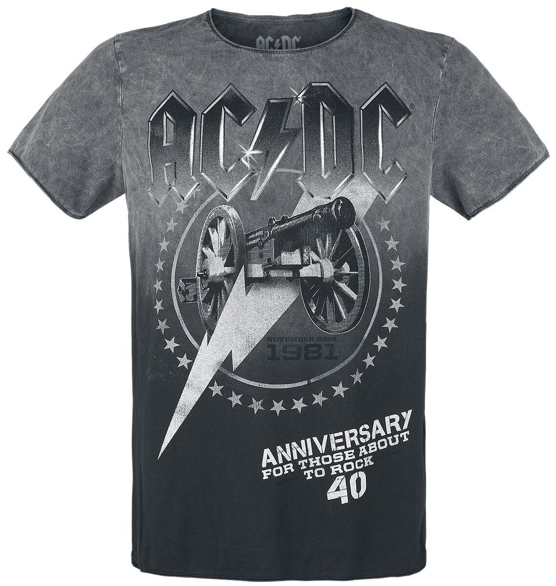 AC/DC For Those About To Rock 40th Anniversary T-Shirt grey black