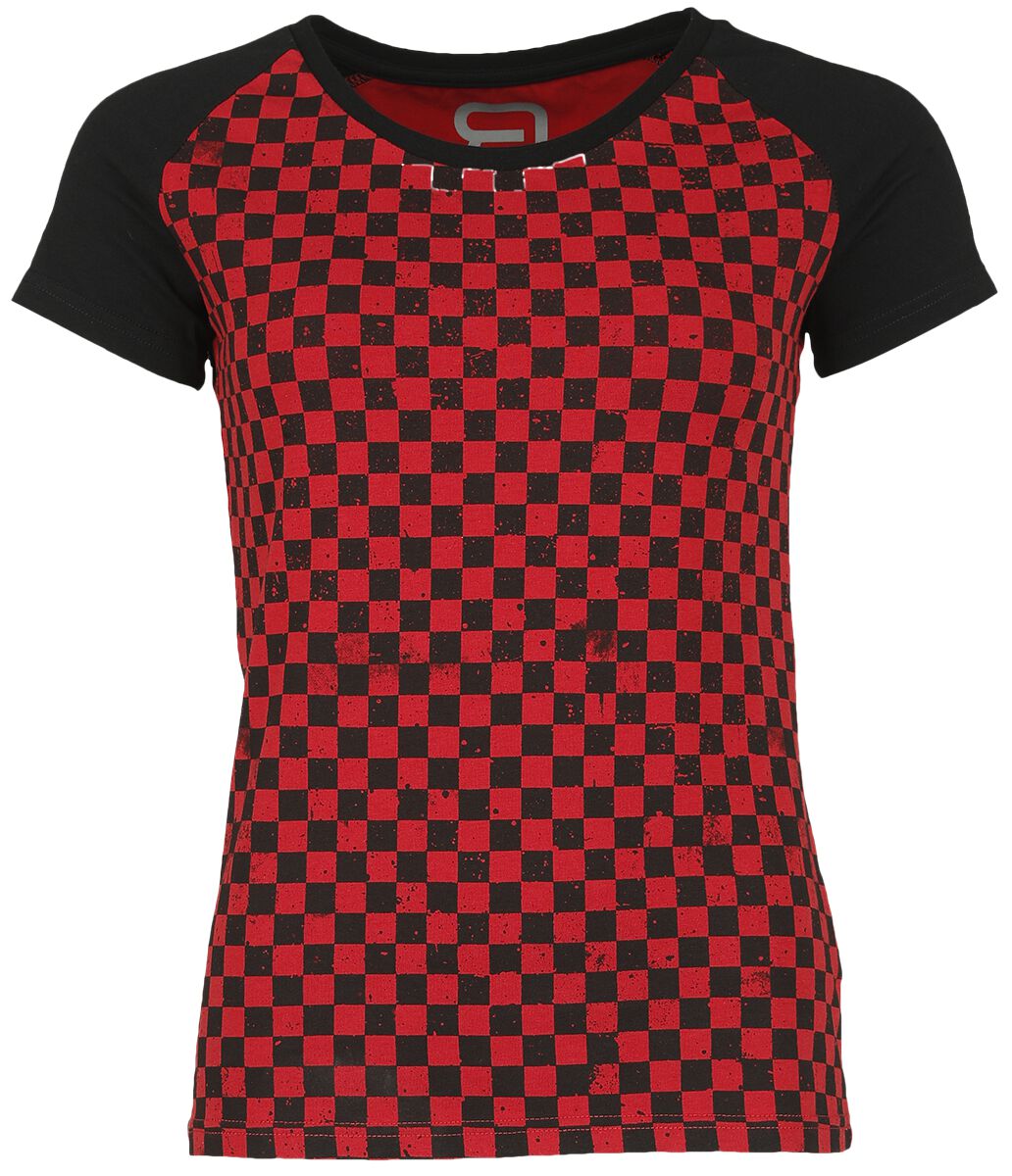 T-Shirt für Damen  rot/schwarz Short Raglan Road von RED by EMP