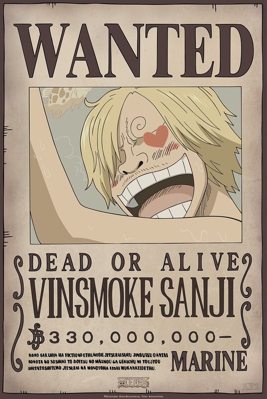 Filme & Serien Poster Wanted Zoro und Sanji - Poster 2er Set Chibi Design | One Piece Poster