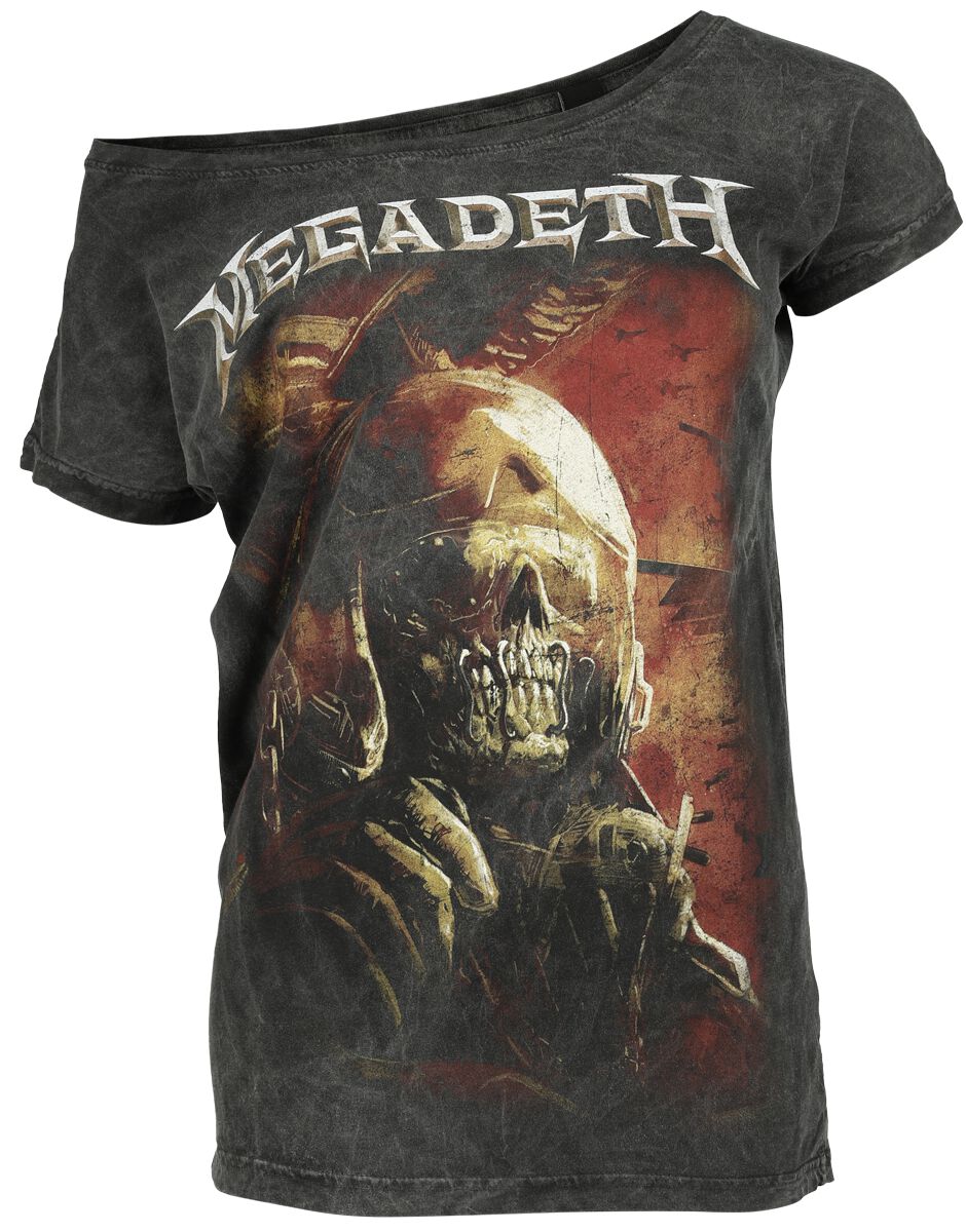Megadeth T-Shirt - Fighter Pilot - L bis XXL - für Damen - Größe L - grau  - Lizenziertes Merchandise!