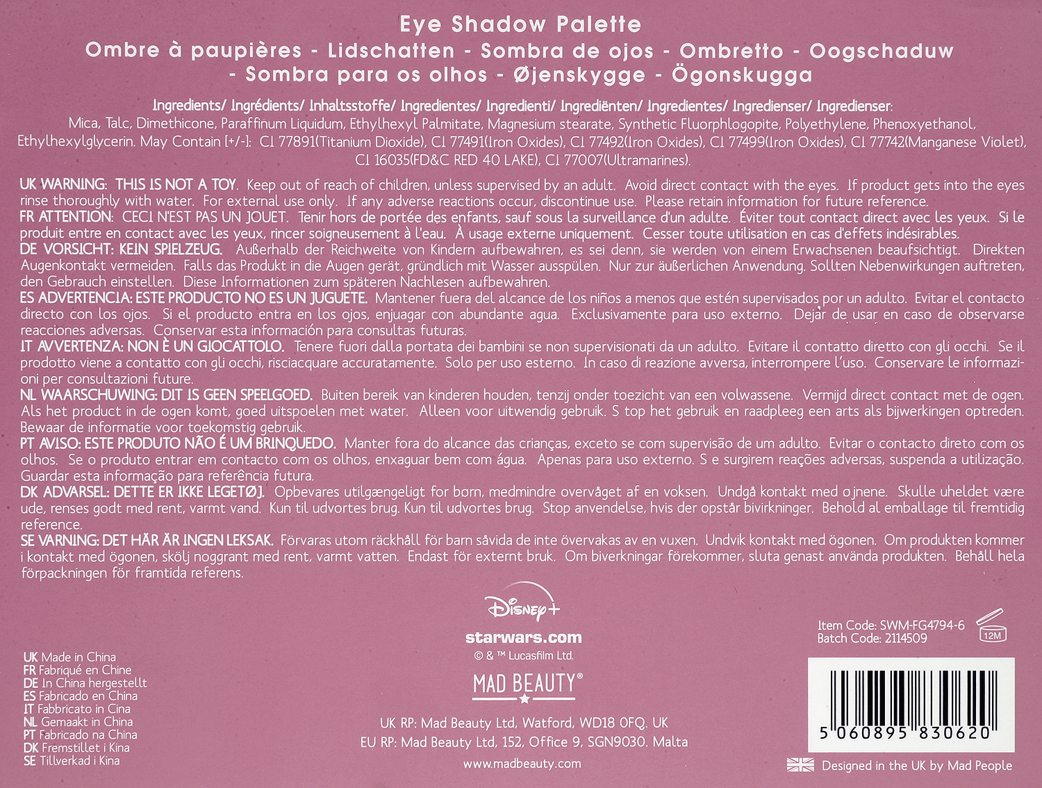 Star Wars The Mandalorian - Mad Beauty - The Child Lidschatten multicolor