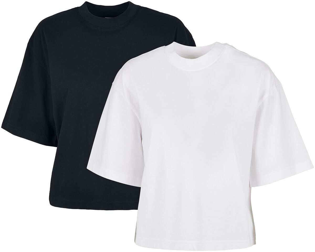 Urban Classics Ladies Organic Oversized Tee 2-Pack T-Shirt black white