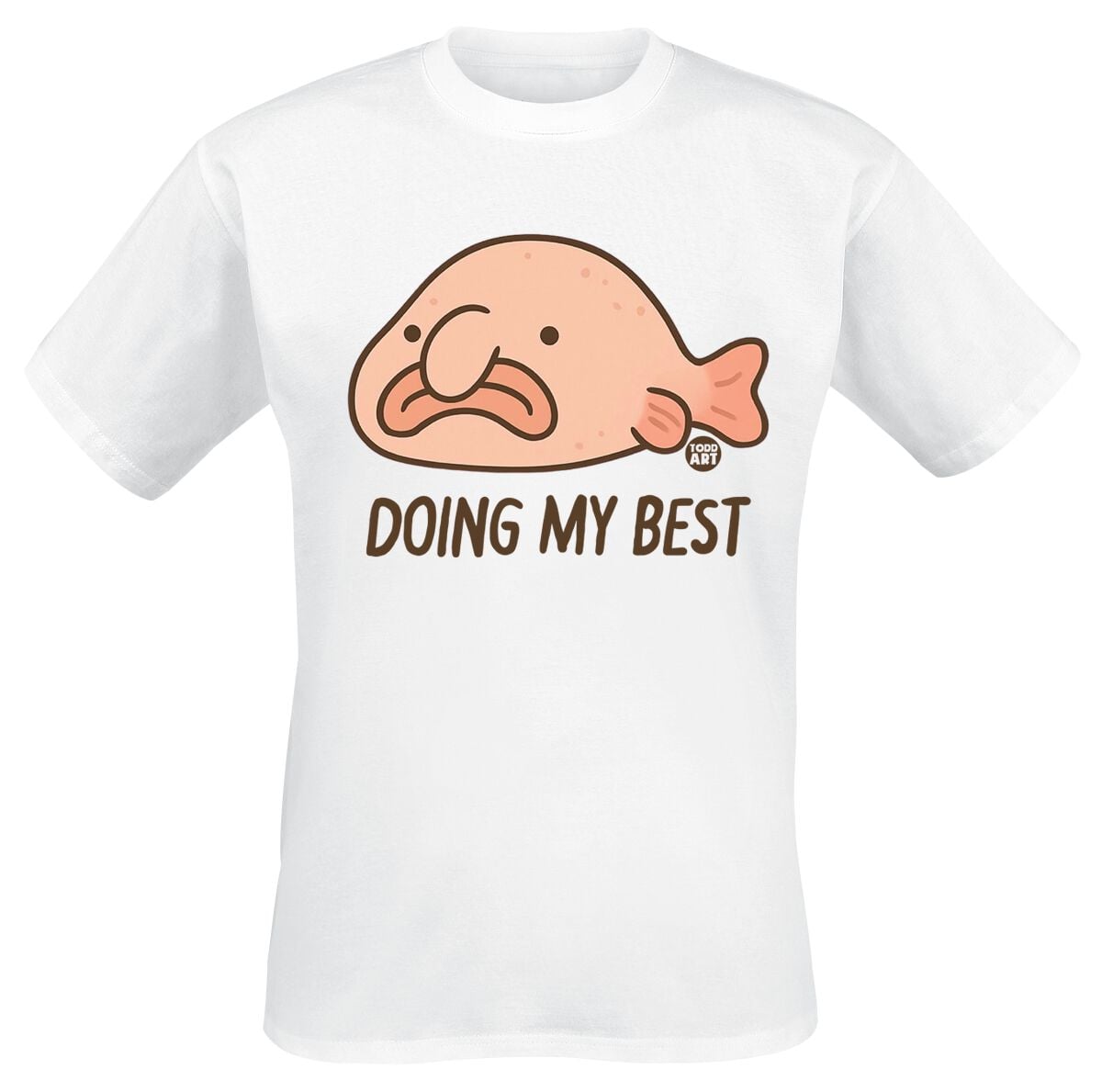 Todd Goldman Doing My Best - Blobfish T-Shirt weiß in 3XL