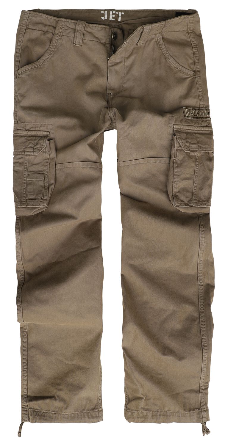 Alpha Industries Jet Pant Cargohose taupe in 33