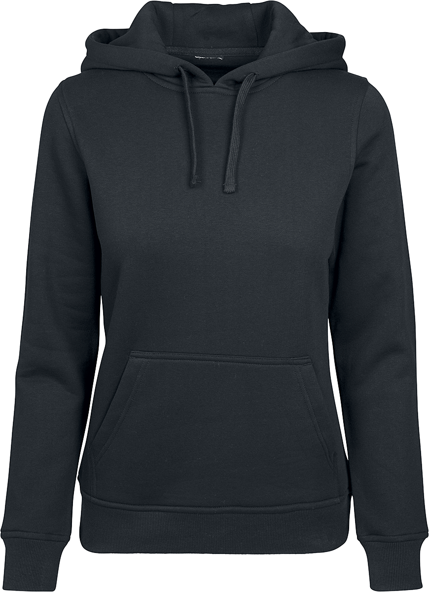 Built Your Brand - Ladies Basic Sweat Hoody - Girls hooded sweatshirt - black image