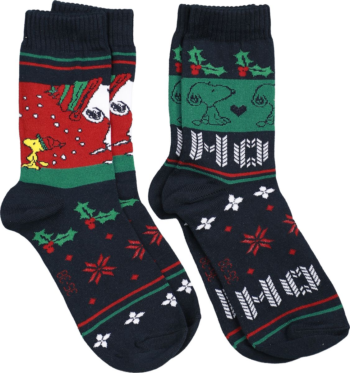 Peanuts Socken - Snoopy - EU35-38 bis EU39-42 - Größe EU 35-38 - multicolor  - EMP exklusives Merchandise!