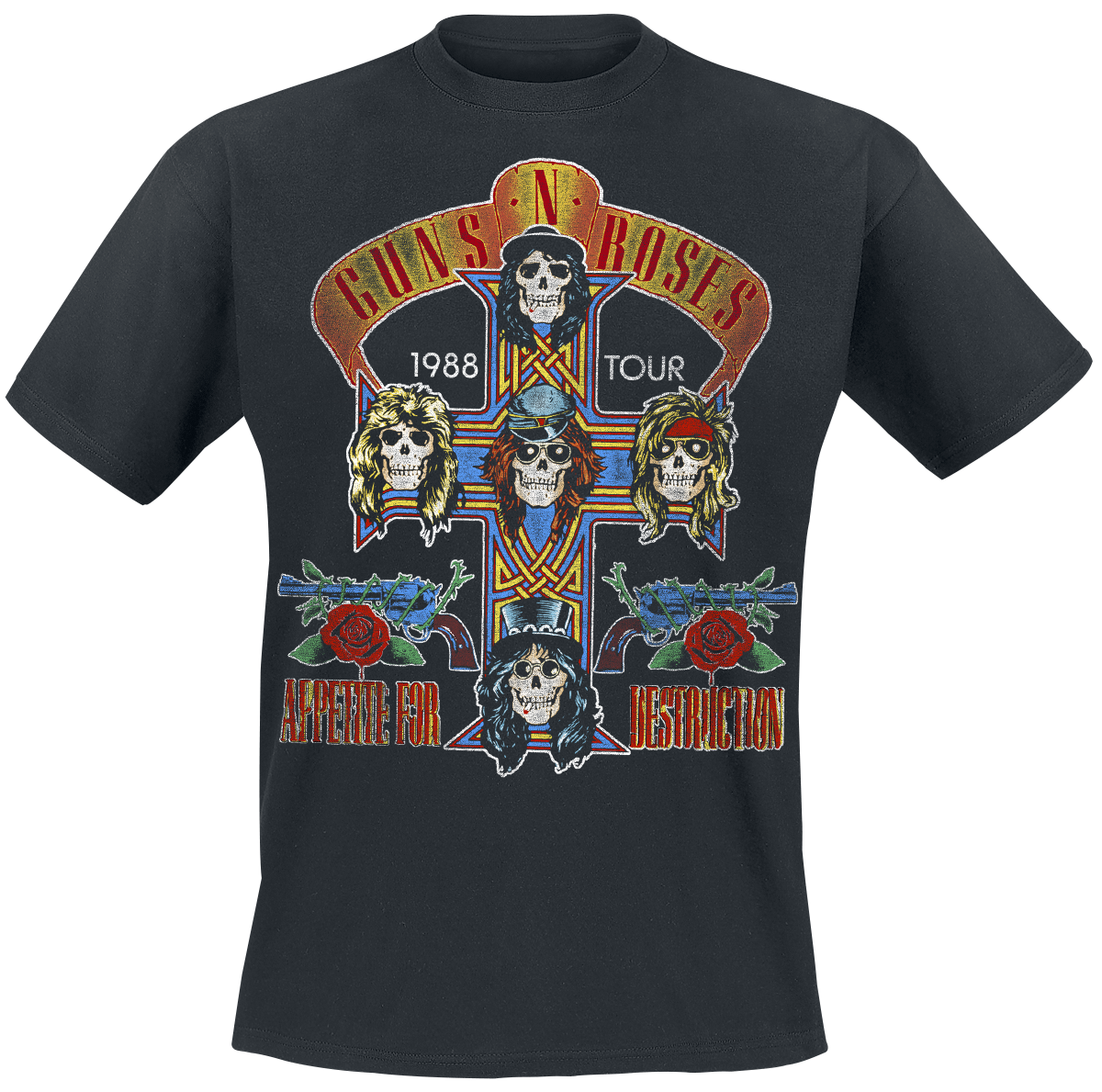 Guns N` Roses - Tour 1988 - T-Shirt - schwarz