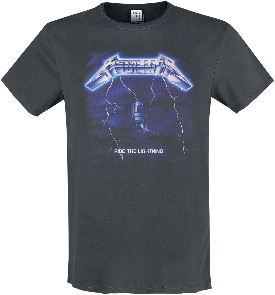Image of T-Shirt di Metallica - Amplified Collection - Ride The Lightning - S a 3XL - Uomo - carbone