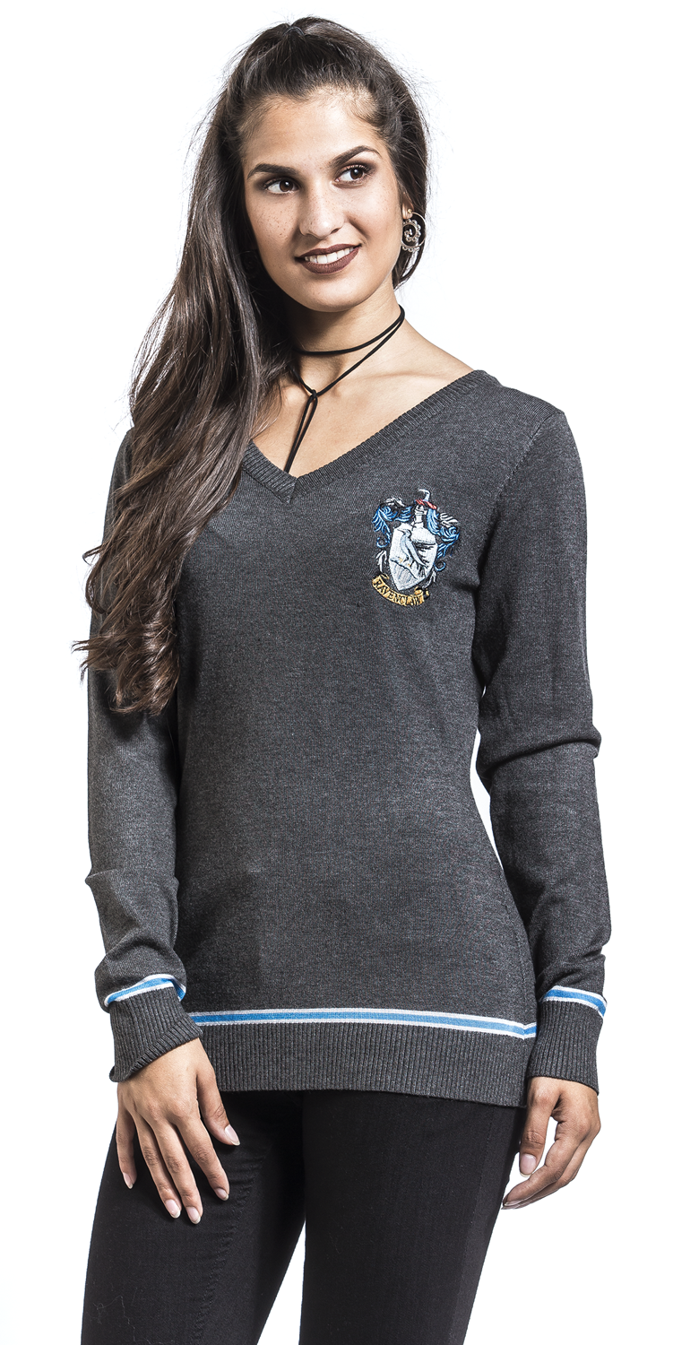 Harry Potter Ravenclaw Strickpullover grau blau