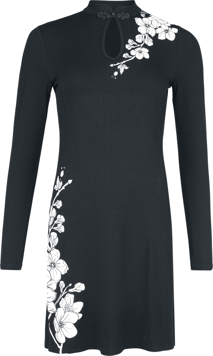 Miniabito Rockabilly di Pussy Deluxe - Asia Dreams Blossom Dress - Donna - nero