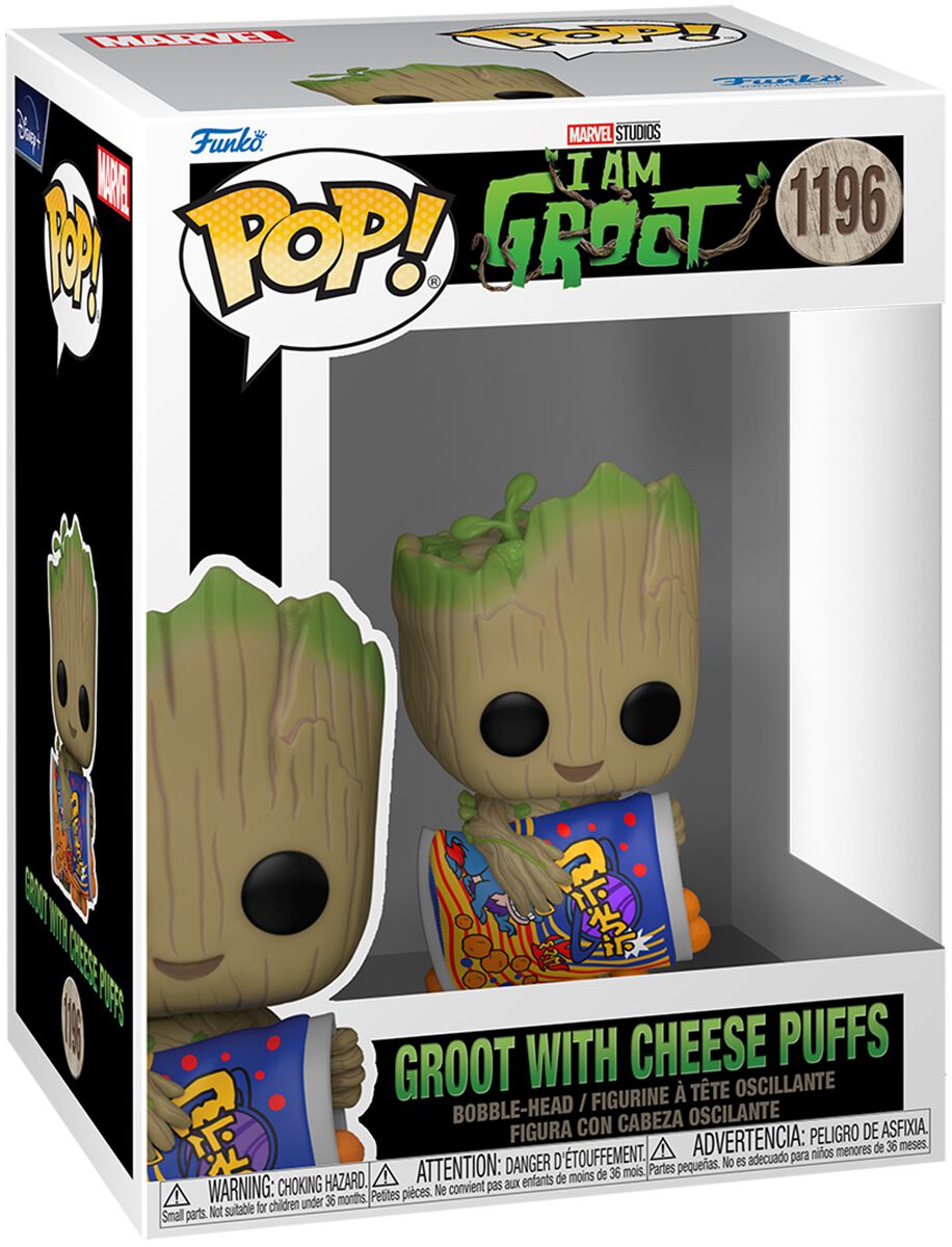 Levně Strážci galaxie Vinylová figurka č.1196 I am Groot - Groot with Cheese Puffs Sberatelská postava standard