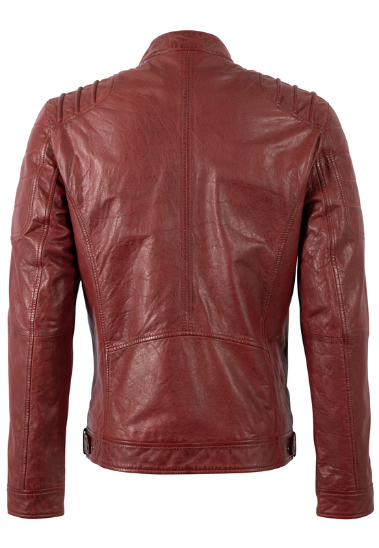 Thumbnail - Mauritius Camren Slim Fit NSLVW Lederjacke rot in XL