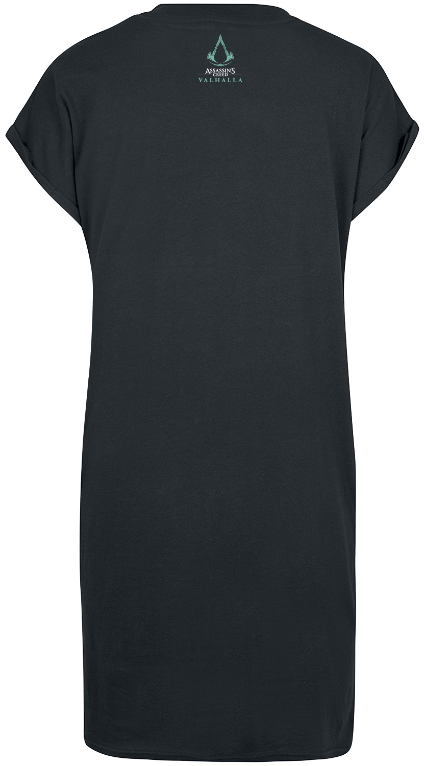 Assassin's Creed Valhalla - Sickle Symbol Mittellanges Kleid schwarz