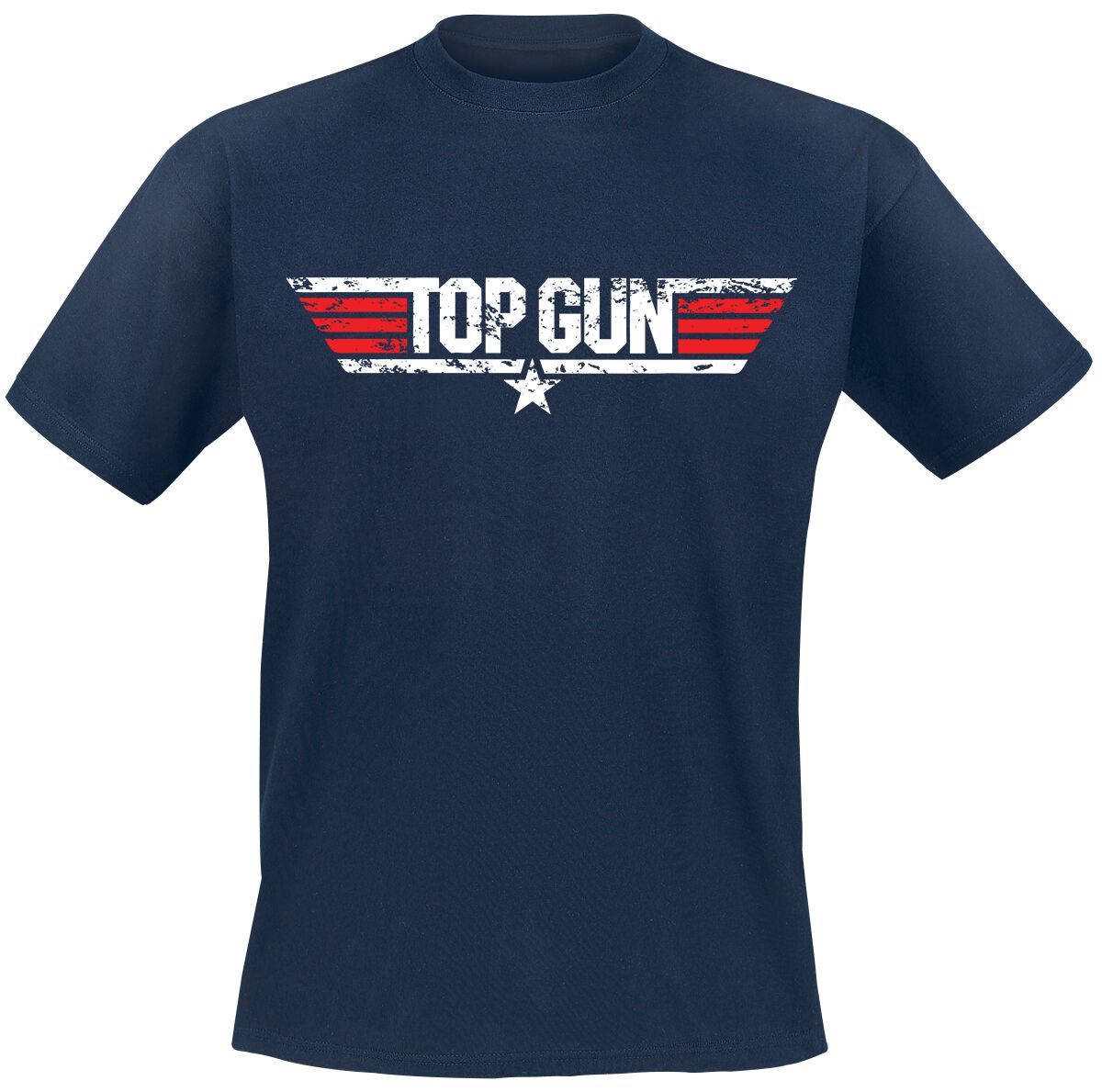 T-Shirt  di Top Gun - Distressed Logo - S a XXL - Uomo - blu navy