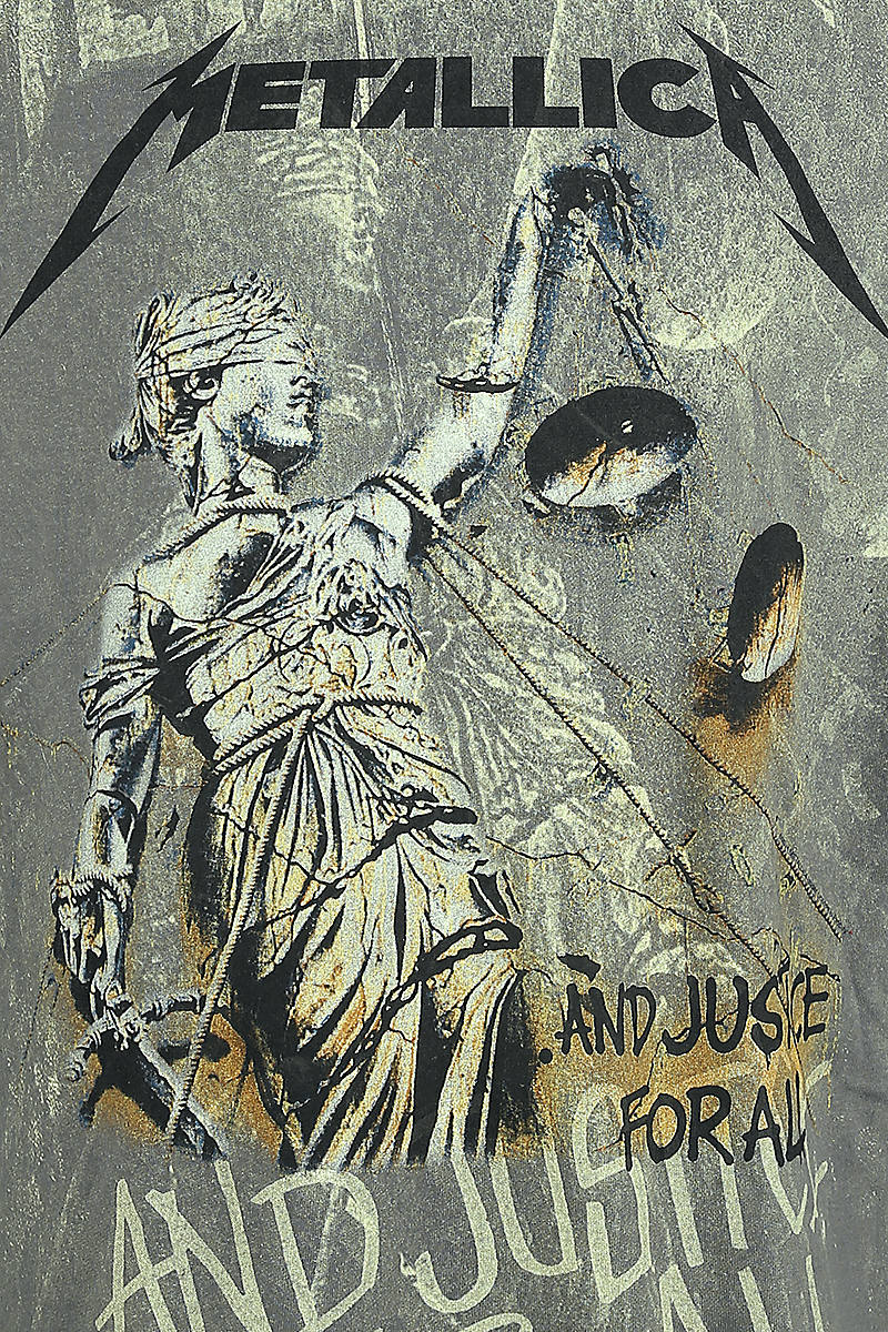 Thumbnail - Metallica ... And Justice For All - Neon Backdrop T-Shirt charcoal in S