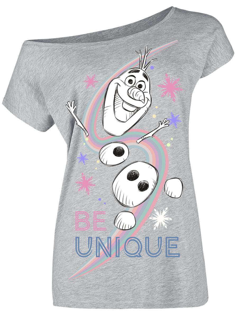Die Eiskönigin - Disney T-Shirt - Unique - S bis XXL - für Damen - Größe L - grau  - Lizenzierter Fanartikel