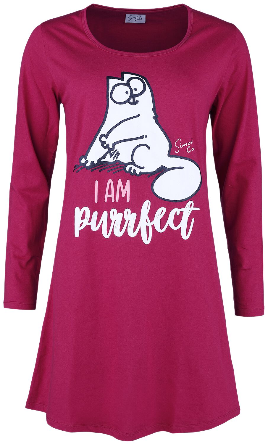 Chemise de nuit de Simon's Cat - I Am Purrfect - S à 3XL - pour Femme - rouge