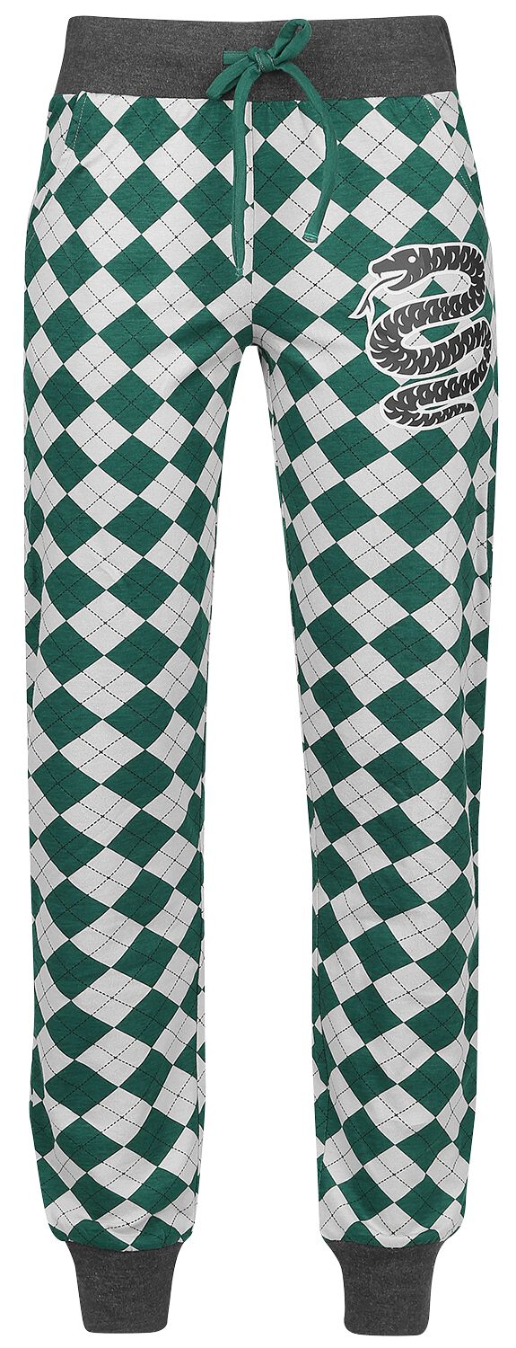 Levně Harry Potter Slytherin Pyžamové nohavice zelená/šedá