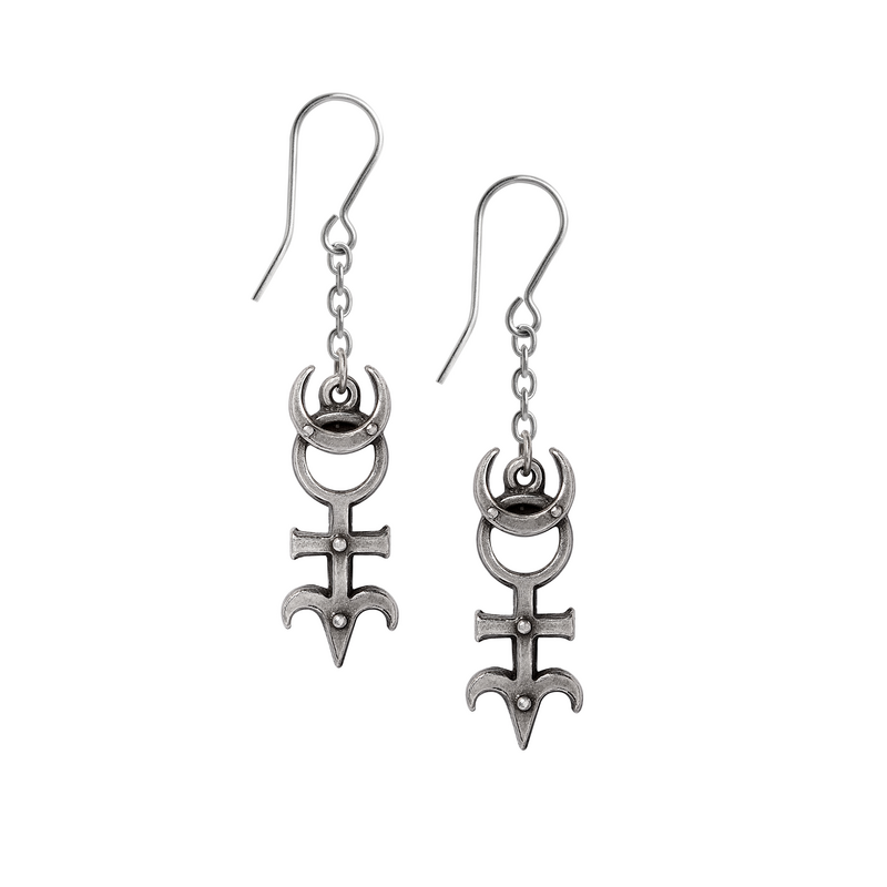 Alchemy Gothic Gothic Earrings - Dr. Dee's Monad - silver-coloured