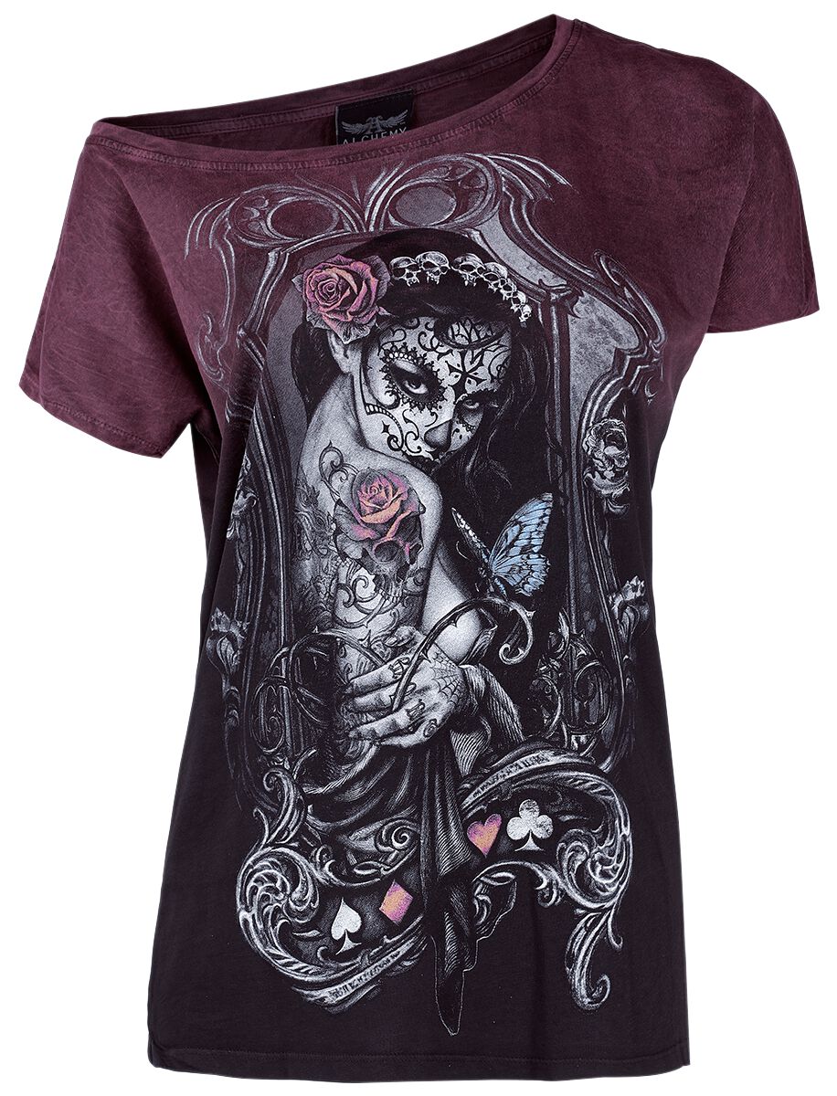 Alchemy England - Gothic T-Shirt - Widow`s Weed - S bis XXL - für Damen - Größe S - bordeaux