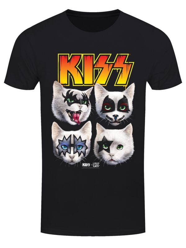 Kiss T-Shirt - Horror Cats Feline Four - S bis 3XL - für Männer - Größe S - schwarz  - Lizenziertes Merchandise!