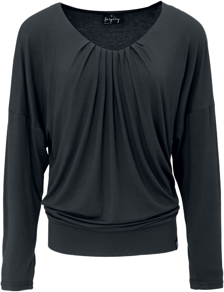 Forplay Langarmshirt - Betty - S bis XL - für Damen - Größe L - schwarz