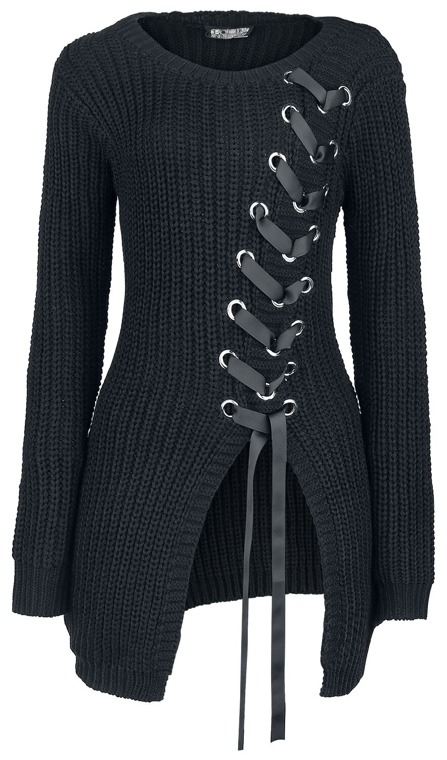 Pull tricoté Gothic de Poizen Industries - Haut Meleri - S à 3XL - pour Femme - noir