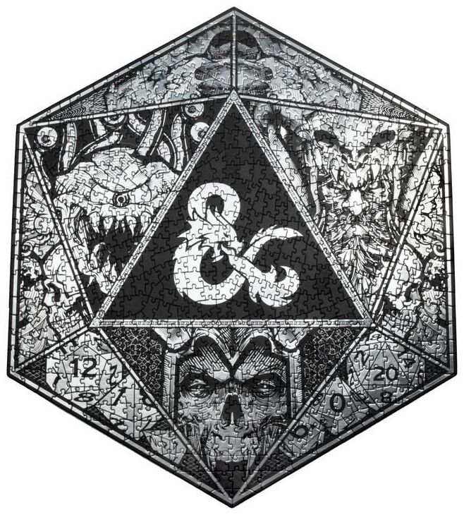 Dungeons and Dragons Würfel – 750 Teile Puzzle schwarz grau rot