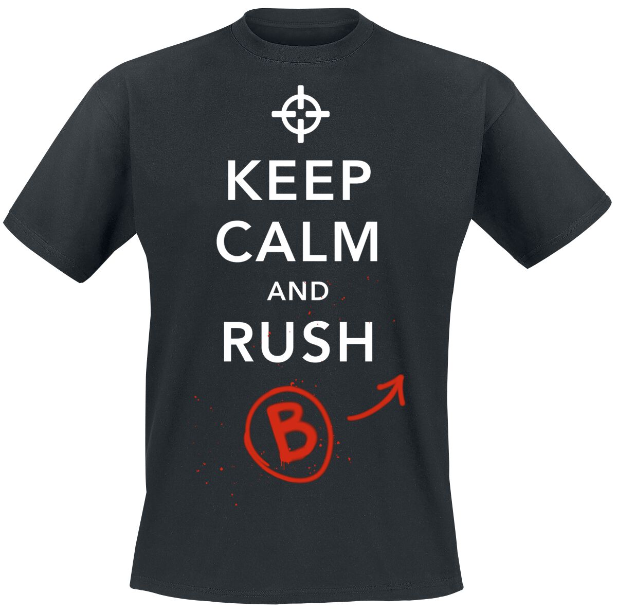 Keep Calm And Rush B  T-Shirt black