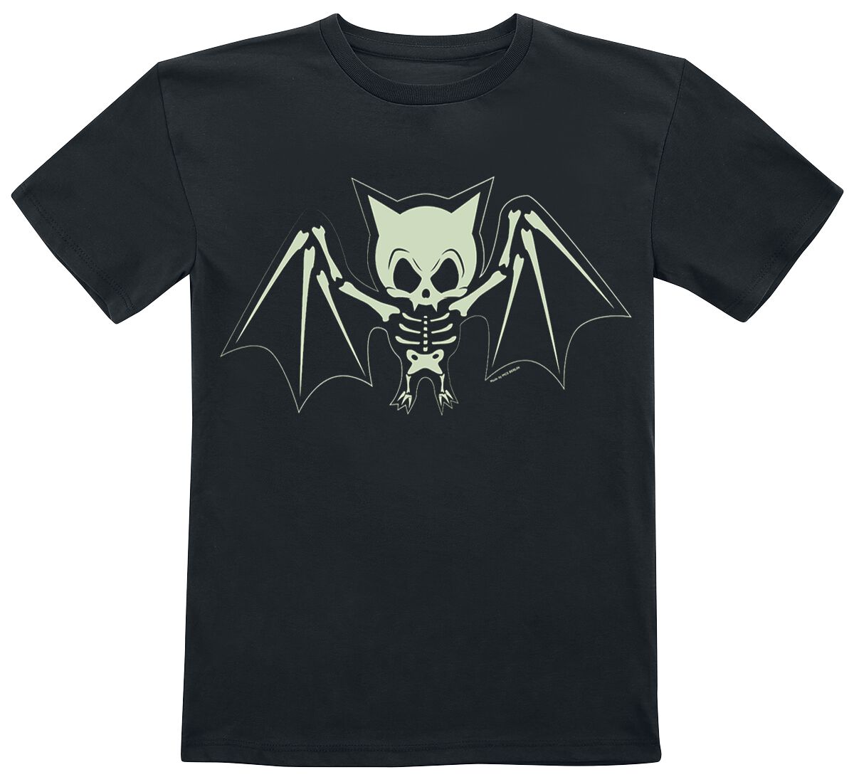 Tierisch T-Shirt - Kids - Fledermaus Skelett - 104 bis 164 - für Mädchen & Jungen - Größe 164 - schwarz