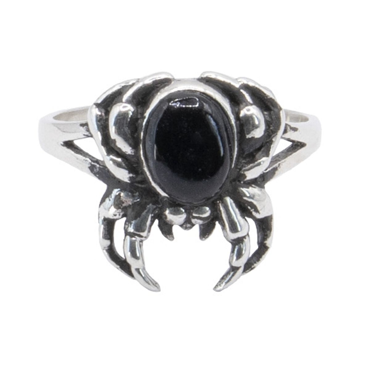 etNox Black Spider Ring schwarz silberfarben