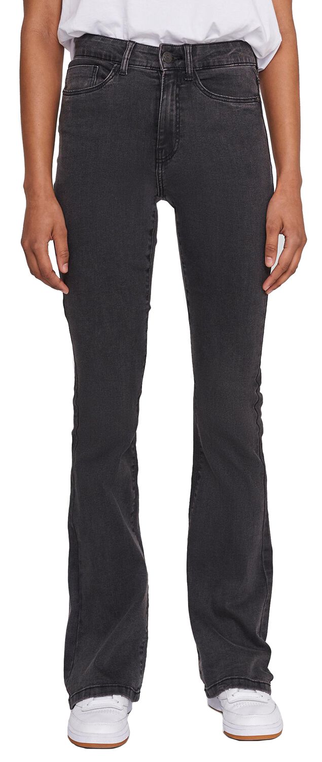 Levně Noisy May Rozšírené džínsy s vysokým pásom Sallie Dámské džíny tmavě šedá