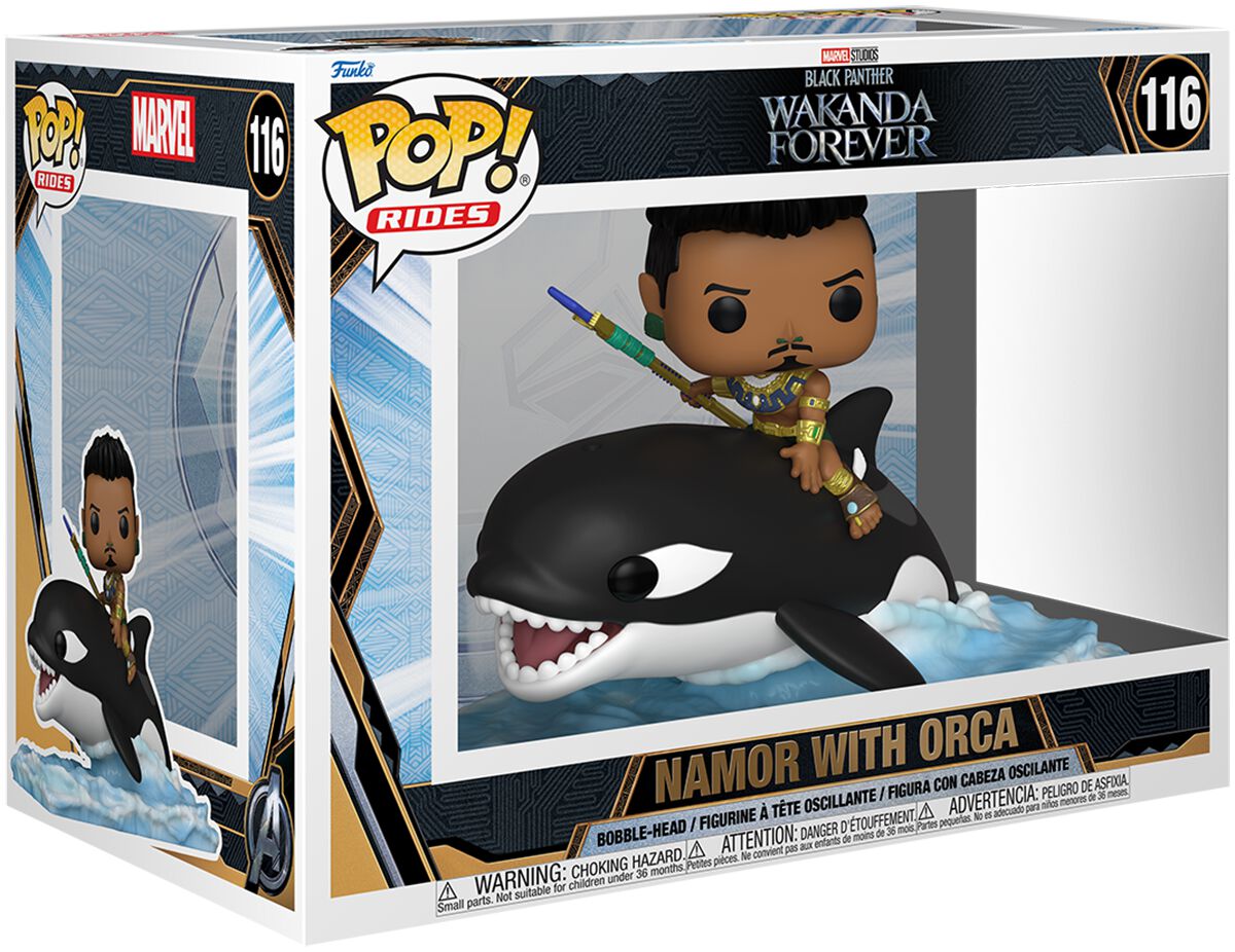 Image of Black Panther - Wakanda Forever - Namor with Orca (Pop! Ride Super Deluxe) vinyl figurine no. 116 - Funko Pop! - Funko Shop Europe
