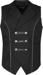 Vest with Faux Leather Straps, Gothicana by EMP, Weste