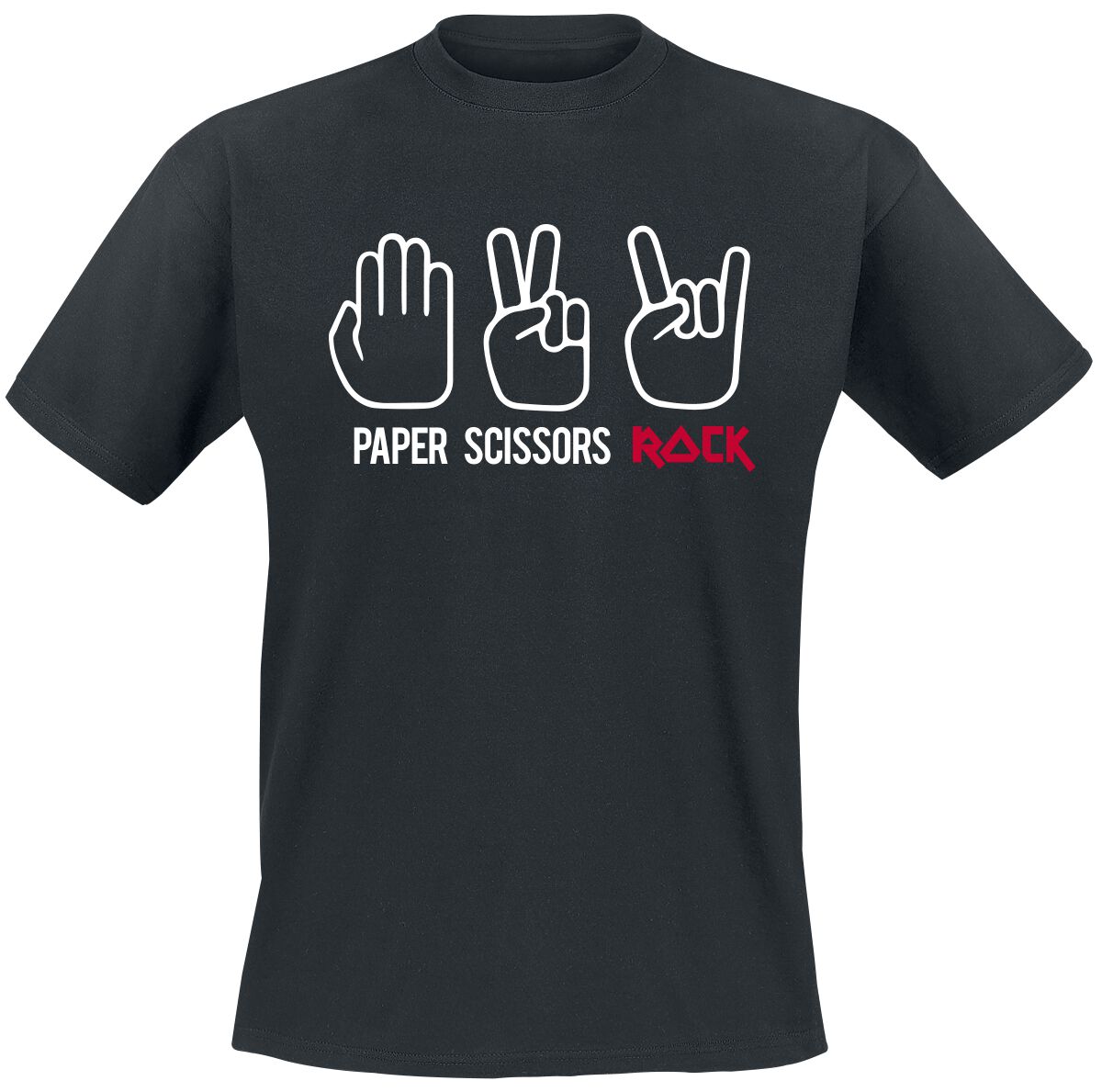 Sprüche T-Shirt - Paper Scissors Rock - S bis 3XL - für Männer - Größe XL - schwarz