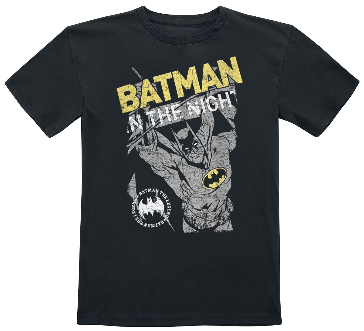 Batman - DC Comics T-Shirt - Kids - Batman In The Night - 140 bis 164 - Größe 152 - schwarz  - Lizenzierter Fanartikel