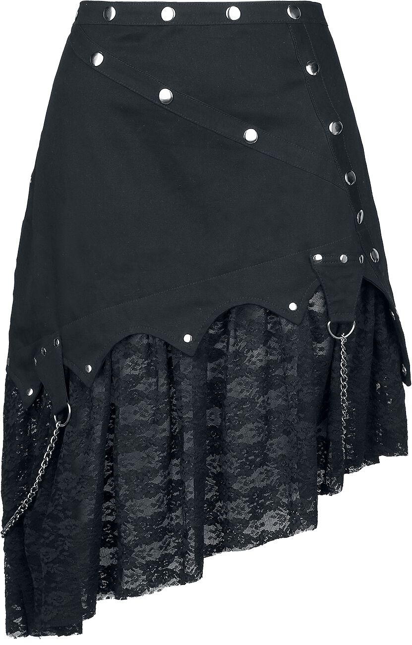 Gothicana by EMP Asymmetric Medium-length skirt black