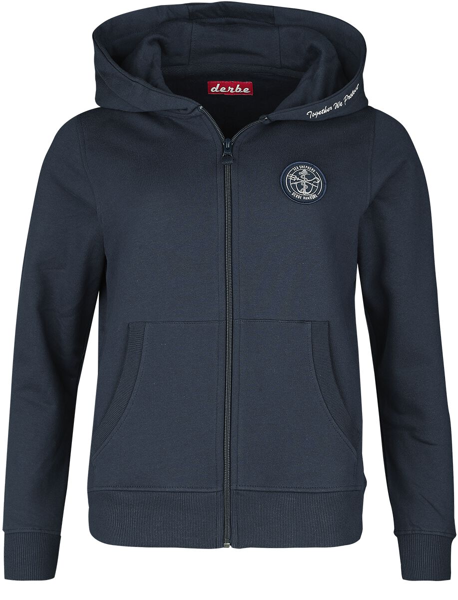Sweat-shirt zippé à capuche de Sea Shepherd x Derbe - Seehase GOTS - XS à S - pour Femme - bleu