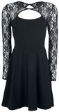 Black Lace Long Sleeve Dress, Gothicana by EMP, Kurzes Kleid