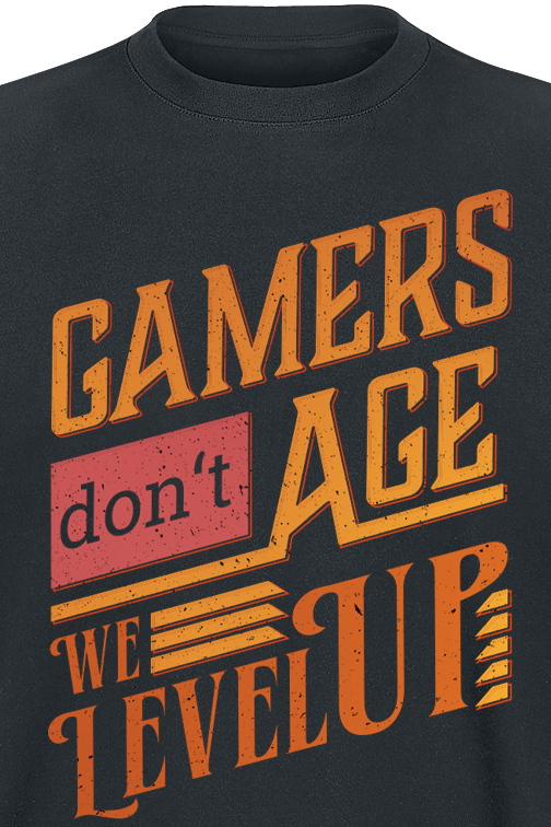 Funshirt - Gaming T-Shirt - Gamers Don't Age - We Level Up - S bis XXL - für Männer - Größe XXL - schwarz  - EMP exklusives Merchandise!