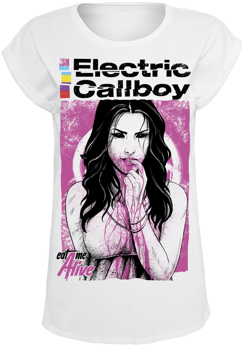 T-Shirt Manches courtes de Electric Callboy - Eat Me Alive - S à XXL - pour Femme - blanc