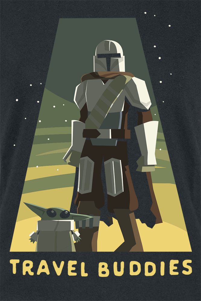 Star Wars The Mandalorian - Travel Buddies T-Shirt schwarz