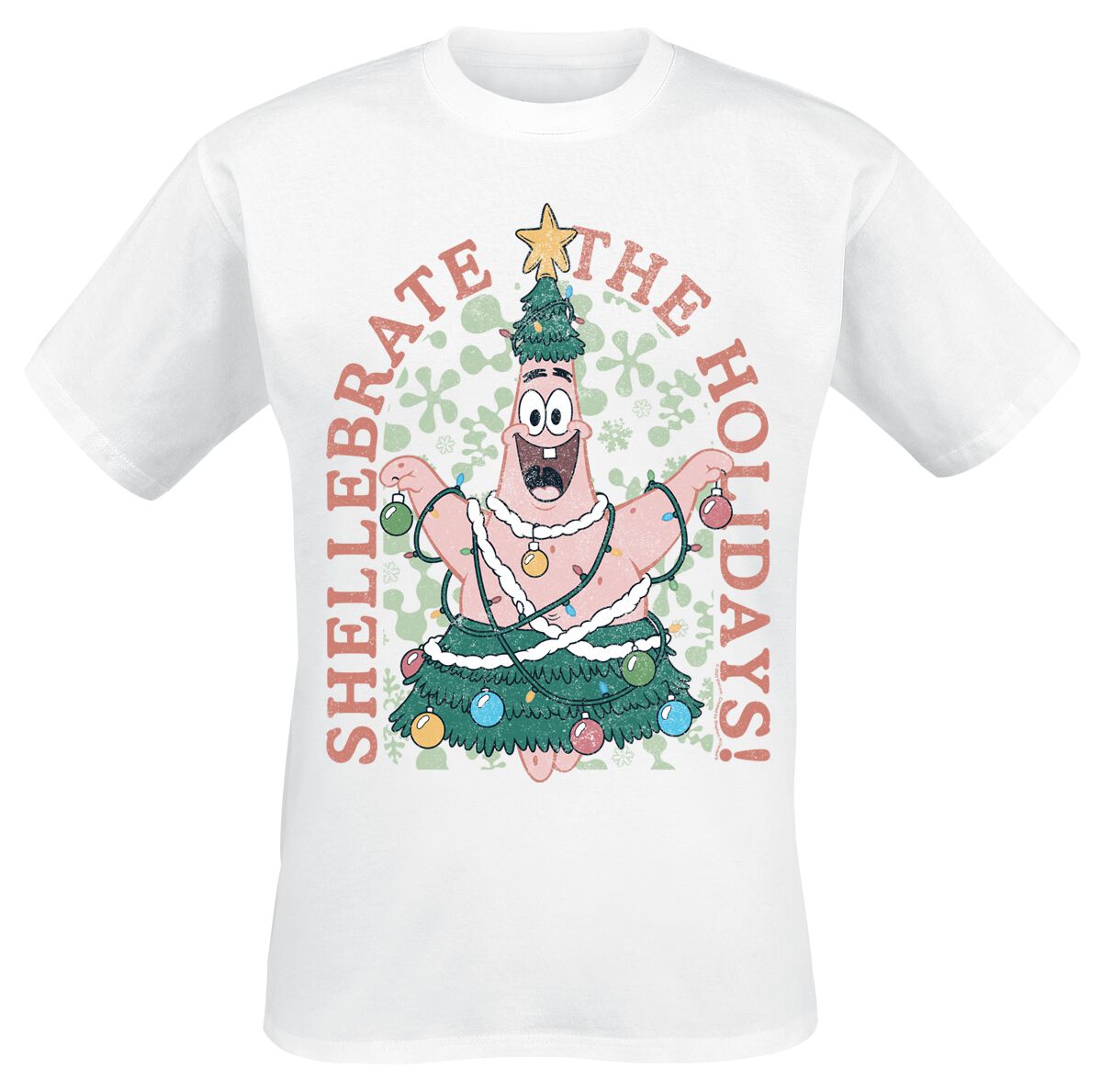 SpongeBob Schwammkopf T-Shirt - Patrick - Shellebrate The Holidays! - M bis 5XL - für Männer - Größe XL - weiß  - EMP exklusives Merchandise!