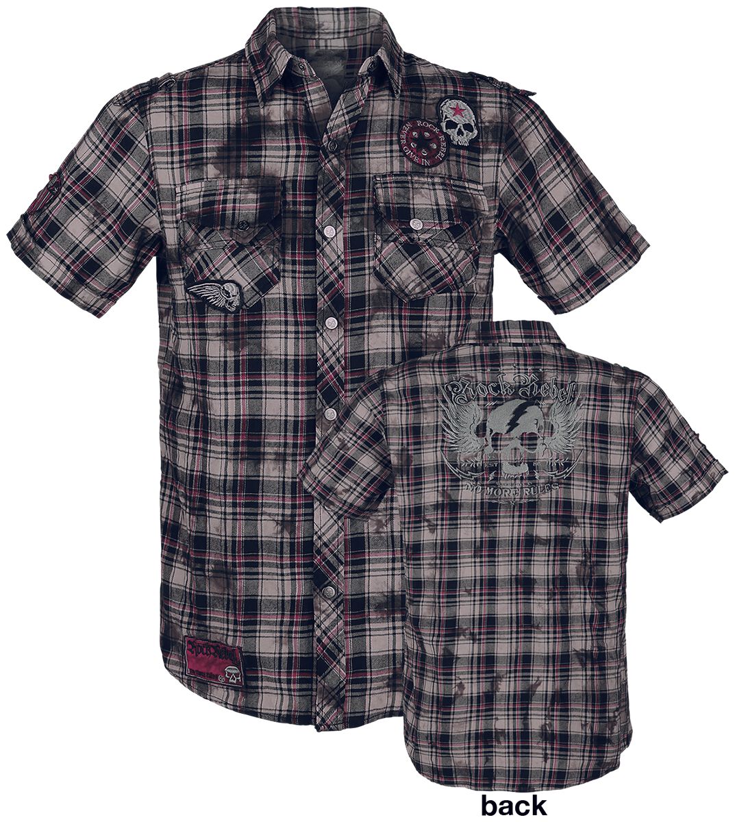 Chemise manches courtes de Rock Rebel by EMP - Right Now - M à 5XL - pour Homme - rouge/gris/blanc