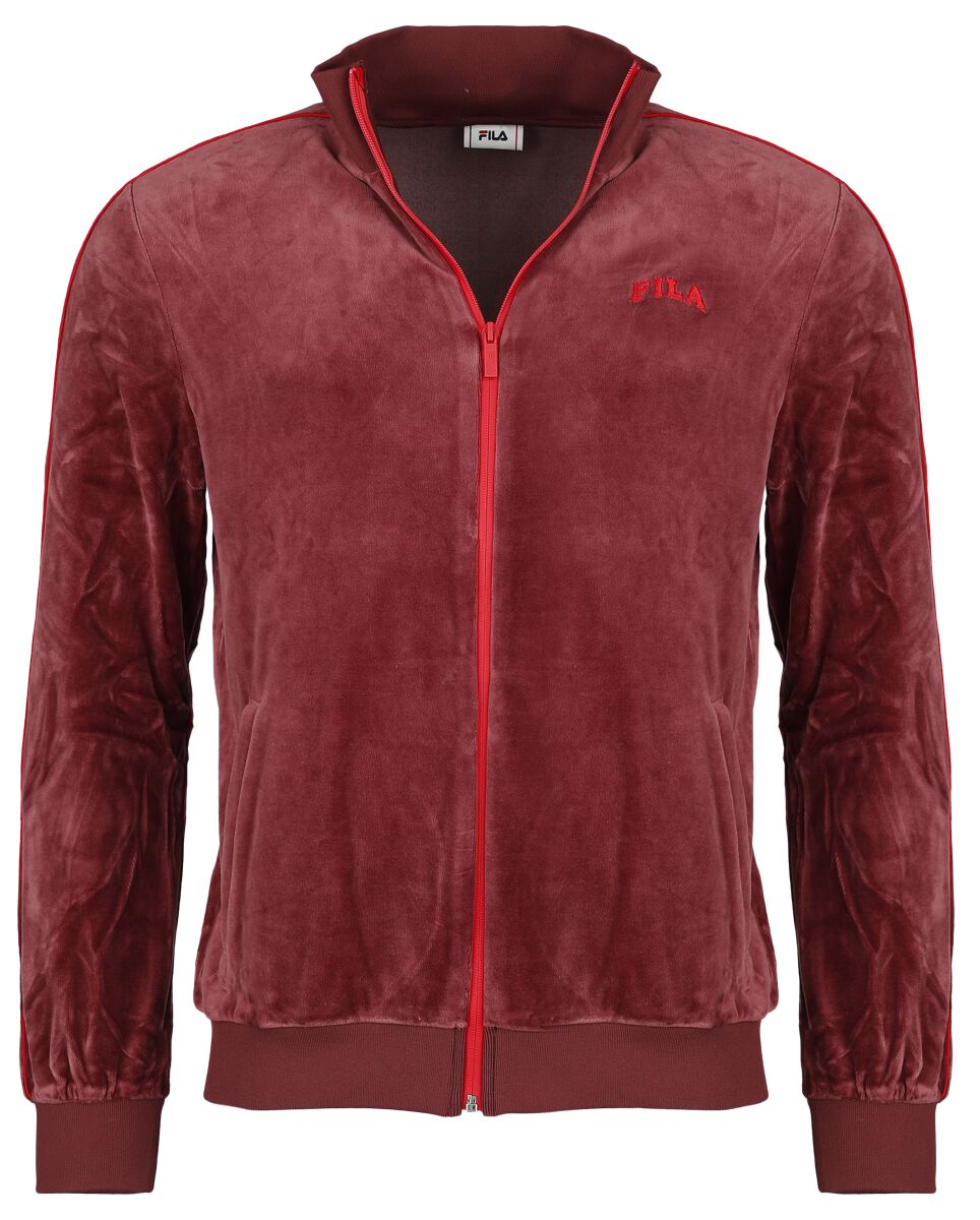 Image of Felpa tuta di Fila - TEGAL velvet tracksuit jacket - S a XXL - Uomo - rosso scuro