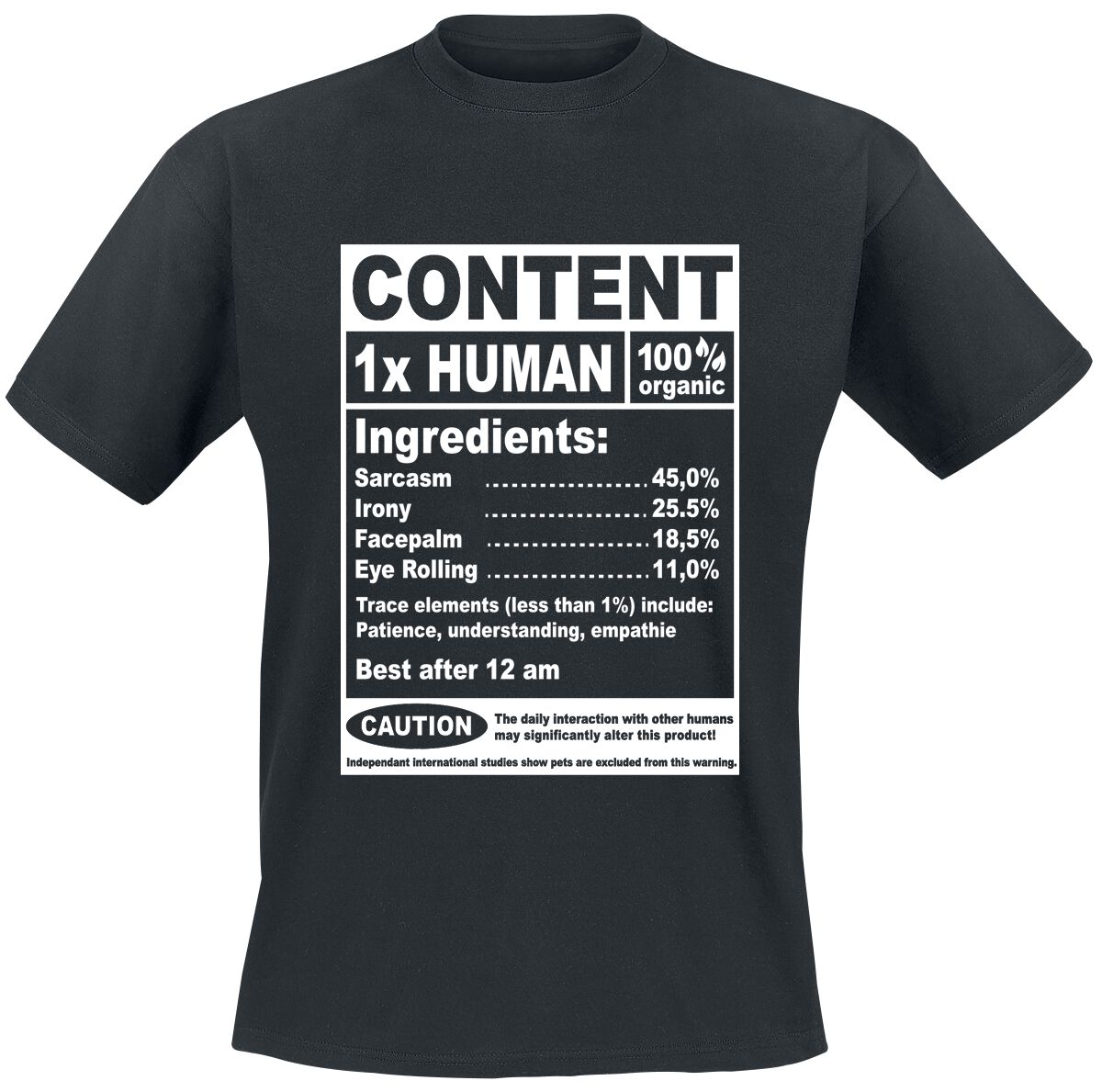 Slogans Content 1x Human T-Shirt black