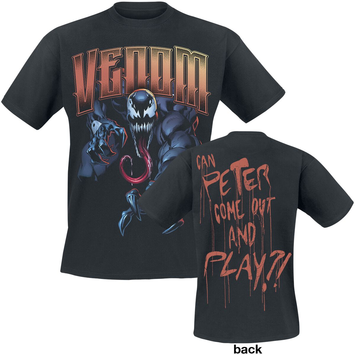 Venom (Marvel) Peter Come Out T-Shirt black